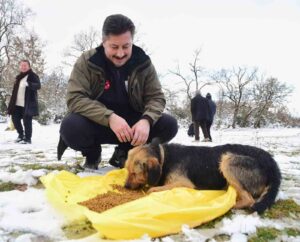 Yenişehir Belediyesi yaban hayvanlar ve kuşlar için beslenme noktaları oluşturdu